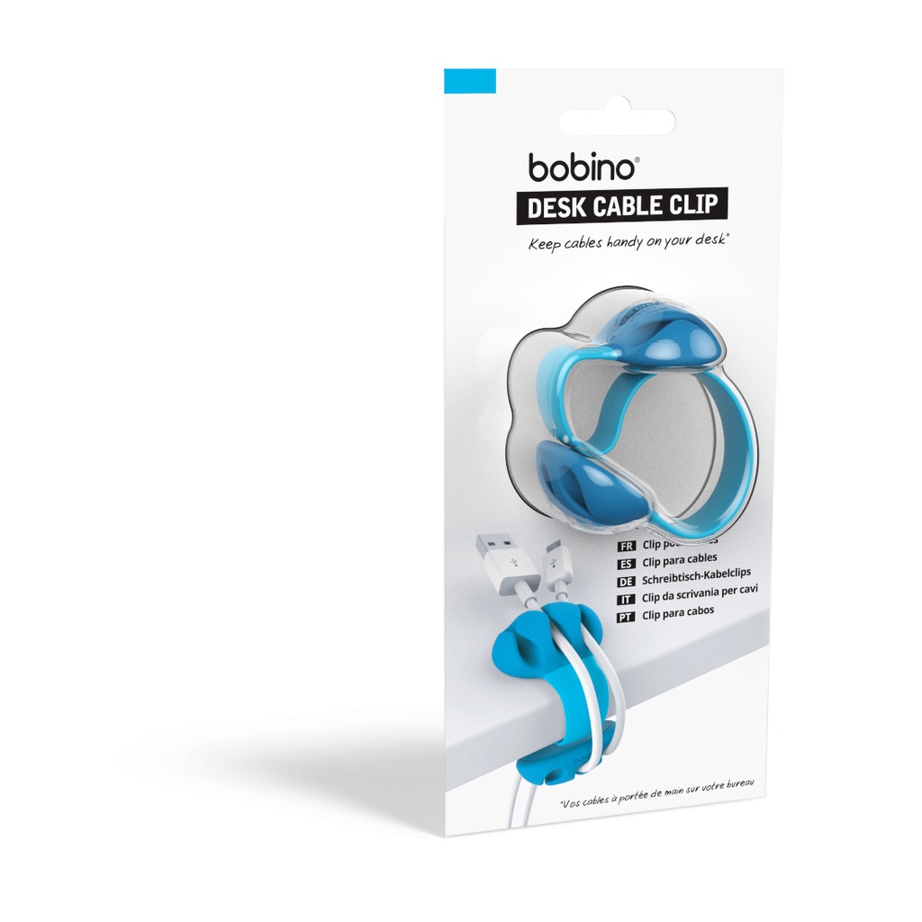 Organizador de Cabos para Mesa Azul - Bobino