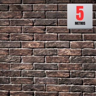 Papel de Parede PREMIUM Rolo 5 Metros Autoadesivo Tijolo Envelhecido Salas e Quartos 5m x 45cm