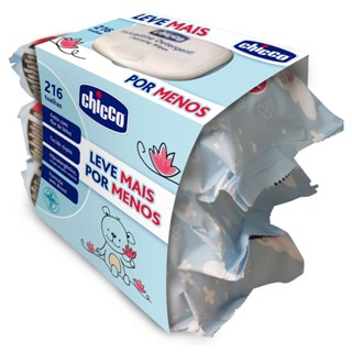 Kit de 3 packs de Lenços Umedecidos com Tampa Chicco de 72 unidades cada