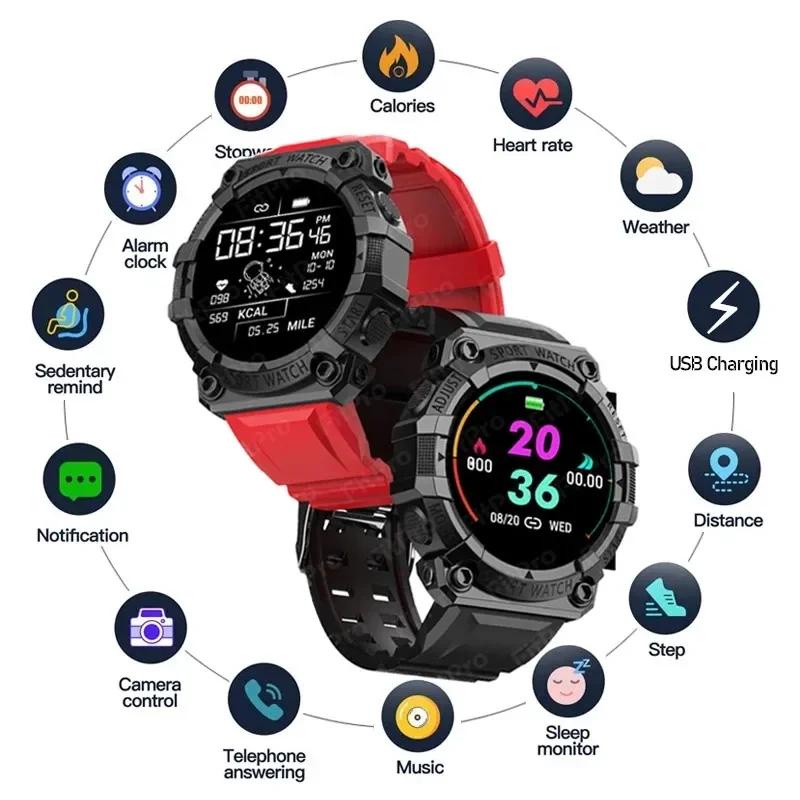 Fd68s Relógio Inteligente Homens Relógio Inteligente Bluetooth para Crianças Relógio Inteligente IP68 Tela sensível ao toque Pulseira Esportiva Fitness Pulseira Inteligente IOS Android