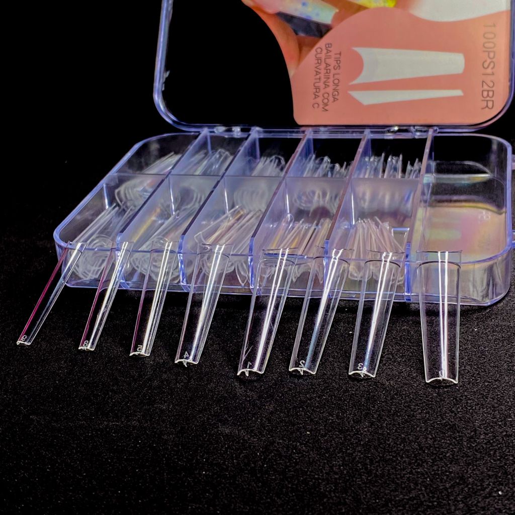 Tips Longa Bailarina com Curvatura C com 100 peças em Oferta na Shopee