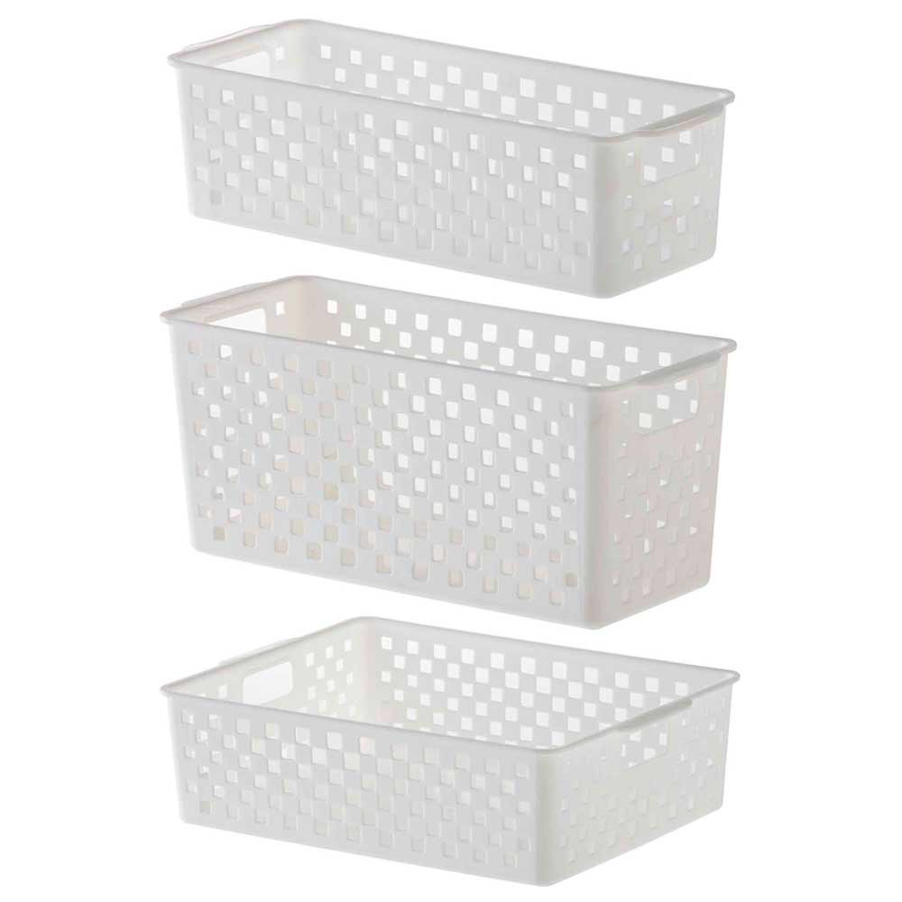Kit 3 cestinhas organizadoras armário despensa cozinha alimentos geladeira multiuso maquiagem perfume closet banheiro gaveta quarto infantil lavanderia
