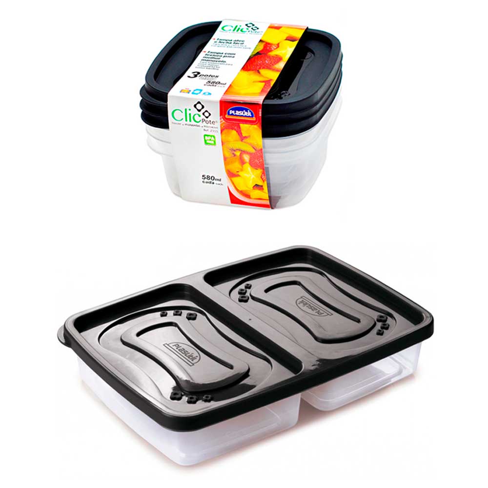 Jogo 4 pote com tampa vasilha marmita fitness microondas freezer geladeira alimentos comida lanches frutas porta frios queijo presunto tapauer tapware