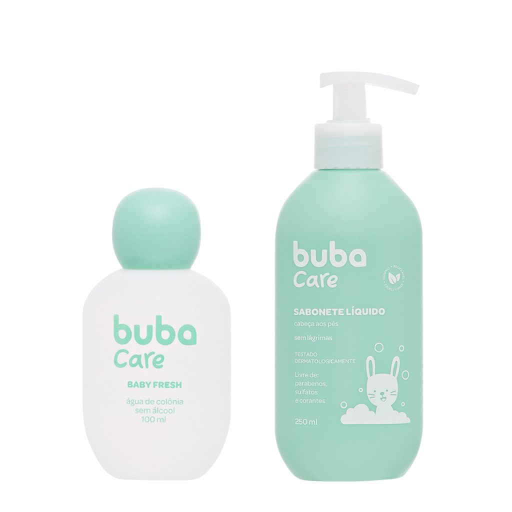 Kit Bebê Colônia Baby Fresh 100ml Sabonete Líquido 250ml Buba Care em Oferta na Shopee