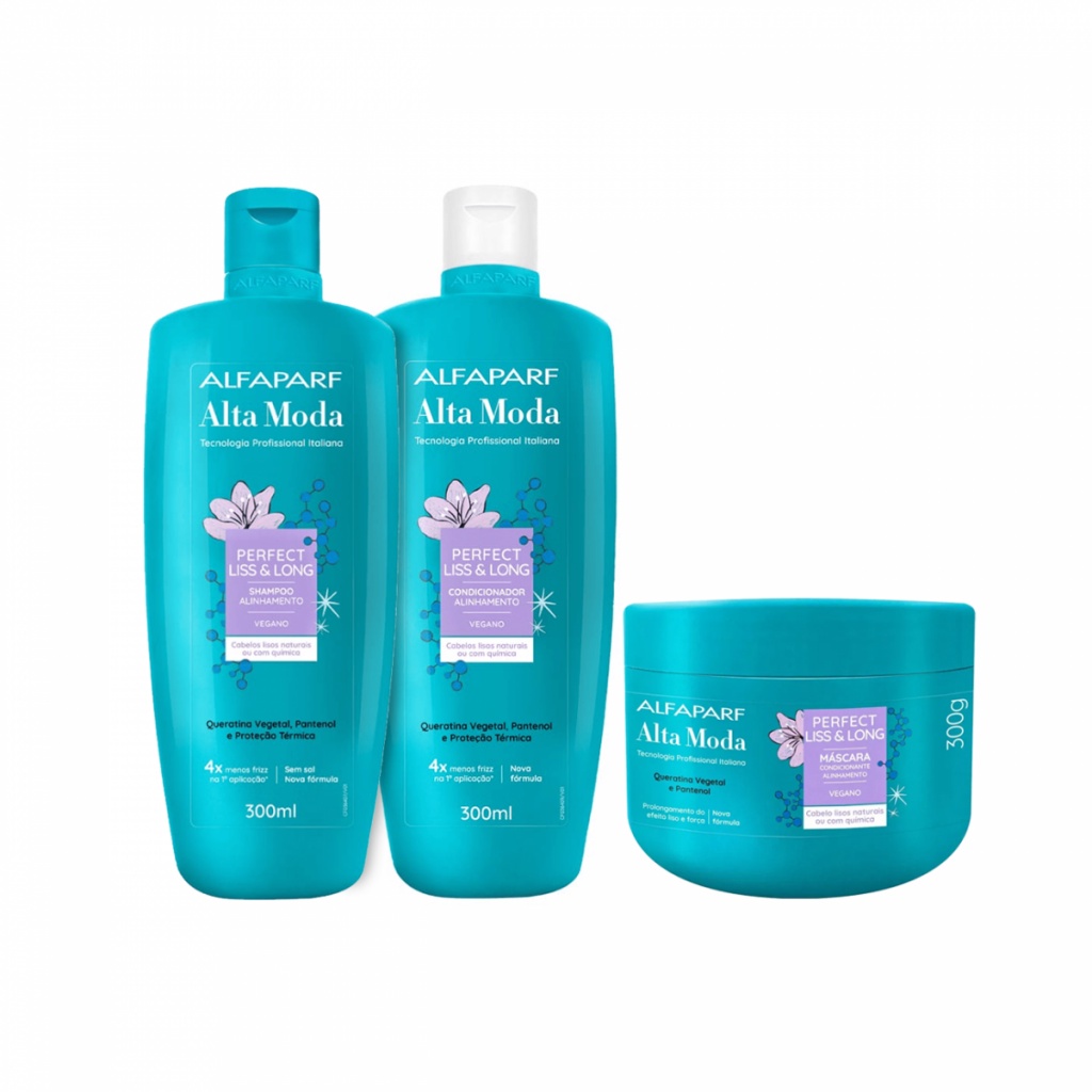 Kit Altamoda Perfect Liss e Long Shampoo + Condicionador + Máscara