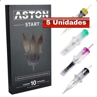 5 Cartucho Universal Aston Start para Tatuagem Tattoo Traco ou Pintura