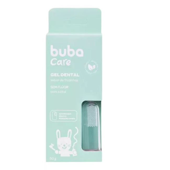 Gel Dental Infantil 50g + Escova Massageadora Buba Care