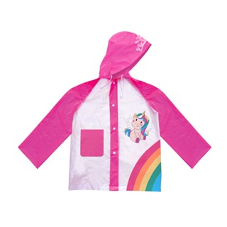Capa De Chuva Infantil Semi Transparente Com Capuz e Bolso Clio