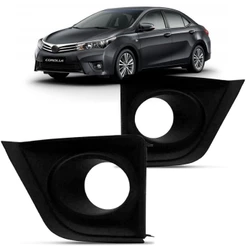 Moldura Farol Milha Corolla 2015 A 2017 Preta Com Furo