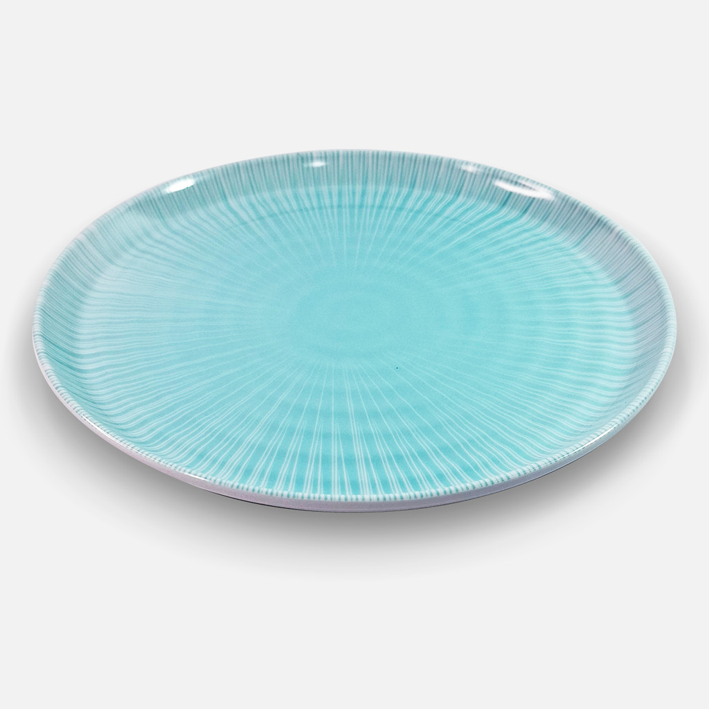 PRATO DE MESA TIFFANY PSICODÉLICO 27CM MELAMINA AD IMPORTAÇÕES – PRATO RASO AZUL PARA SOBREMESA