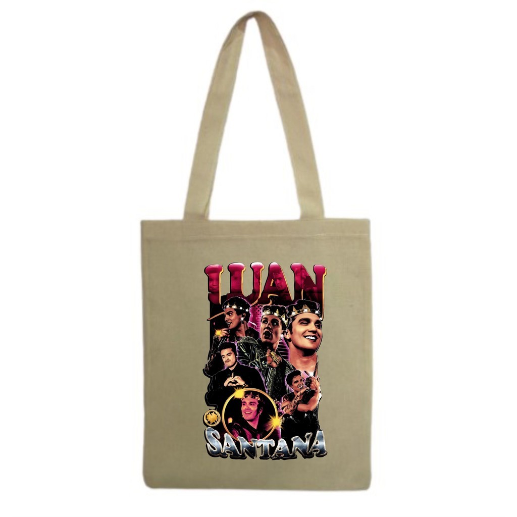 Bolsa Sacola Ecobag Ecologica algodão estampa Luan Santana Cantor Sertanejo Vintage em Oferta na Shopee