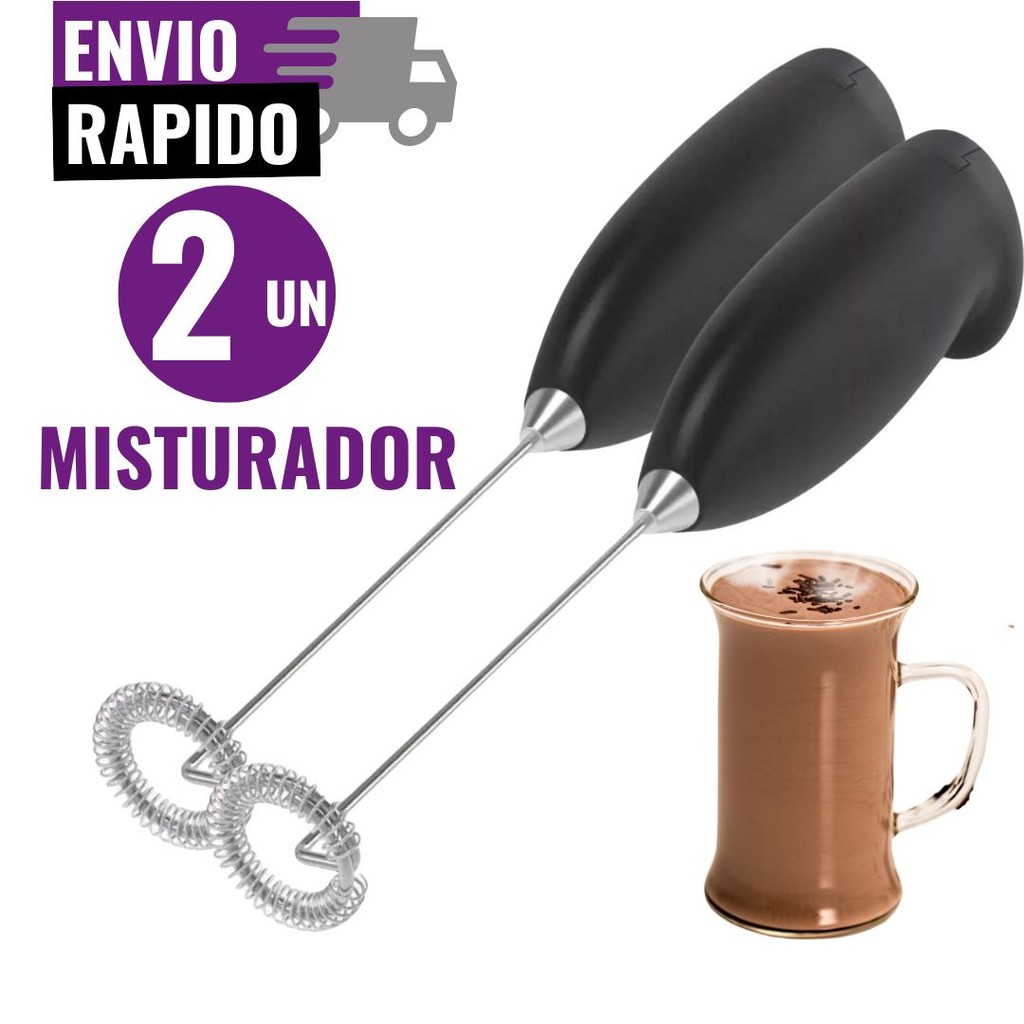 Conjunto 2 Misturadores de Bebidas Mini Mixer Misturador Profissional Mix Elétrico Sucos Milkshakes Sucos