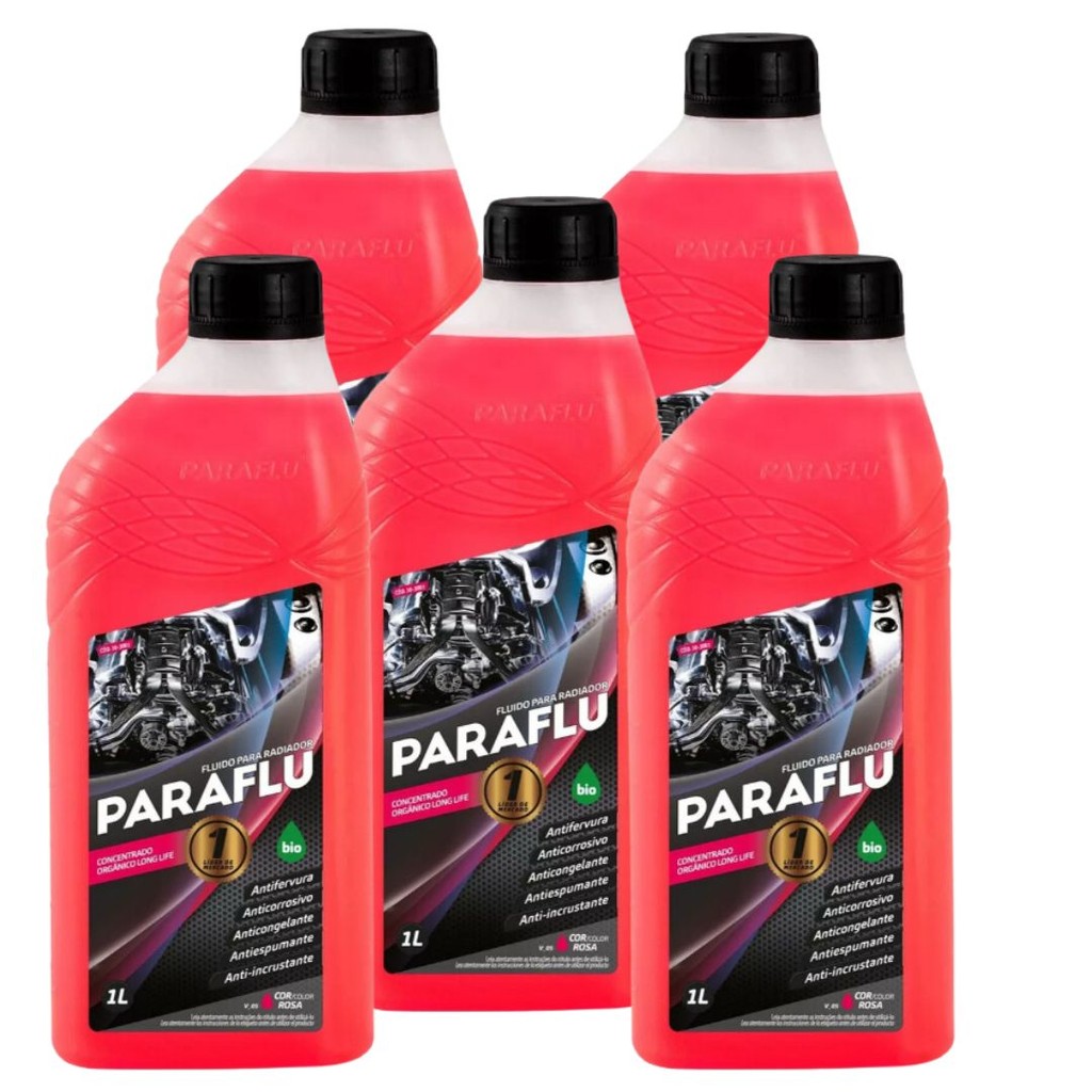 KIT 5 LITROS DE PARAFLU CONCENTRADO ROSA