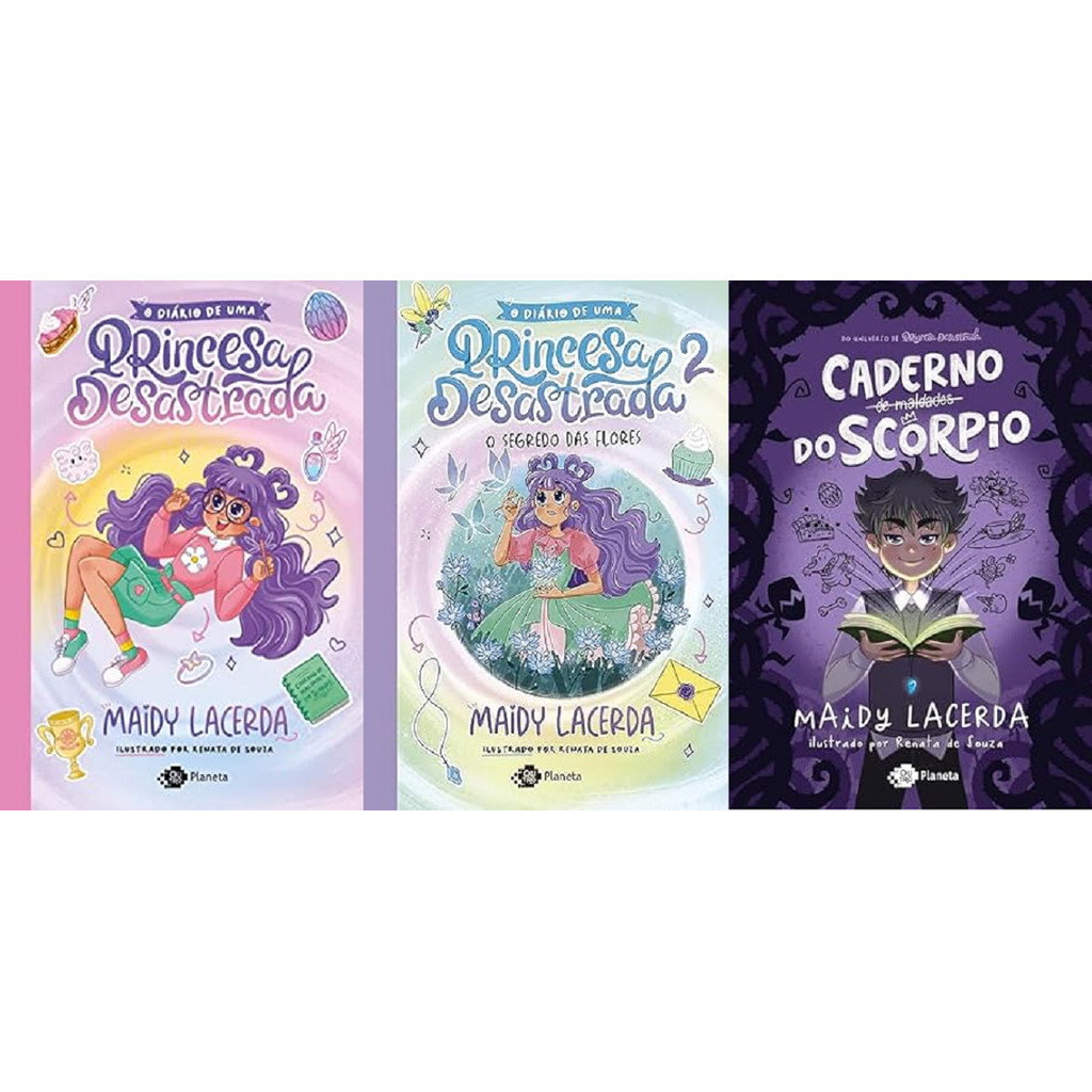 KIT 3 LIVROS maidy lacerda O diário de uma princesa desastrada + O caderno de maldades do Scorpio