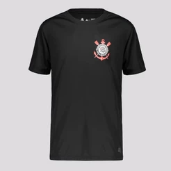 Camisa Corinthians Logo Infantil Preta