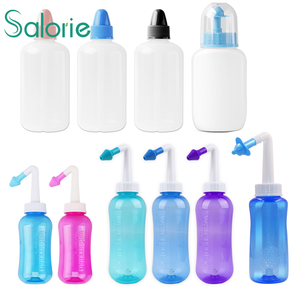 Salorie Lavagem Nasal Neti Pote Sinus Limpador Para Adultos Crianças Alergias Sinusais Lavadora 250/300/500ML