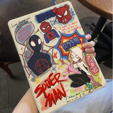 Capa Capinha Silicone Flip Marvel para Tablet iPad Mini Air Pro 10,5 10,9 12,9 p