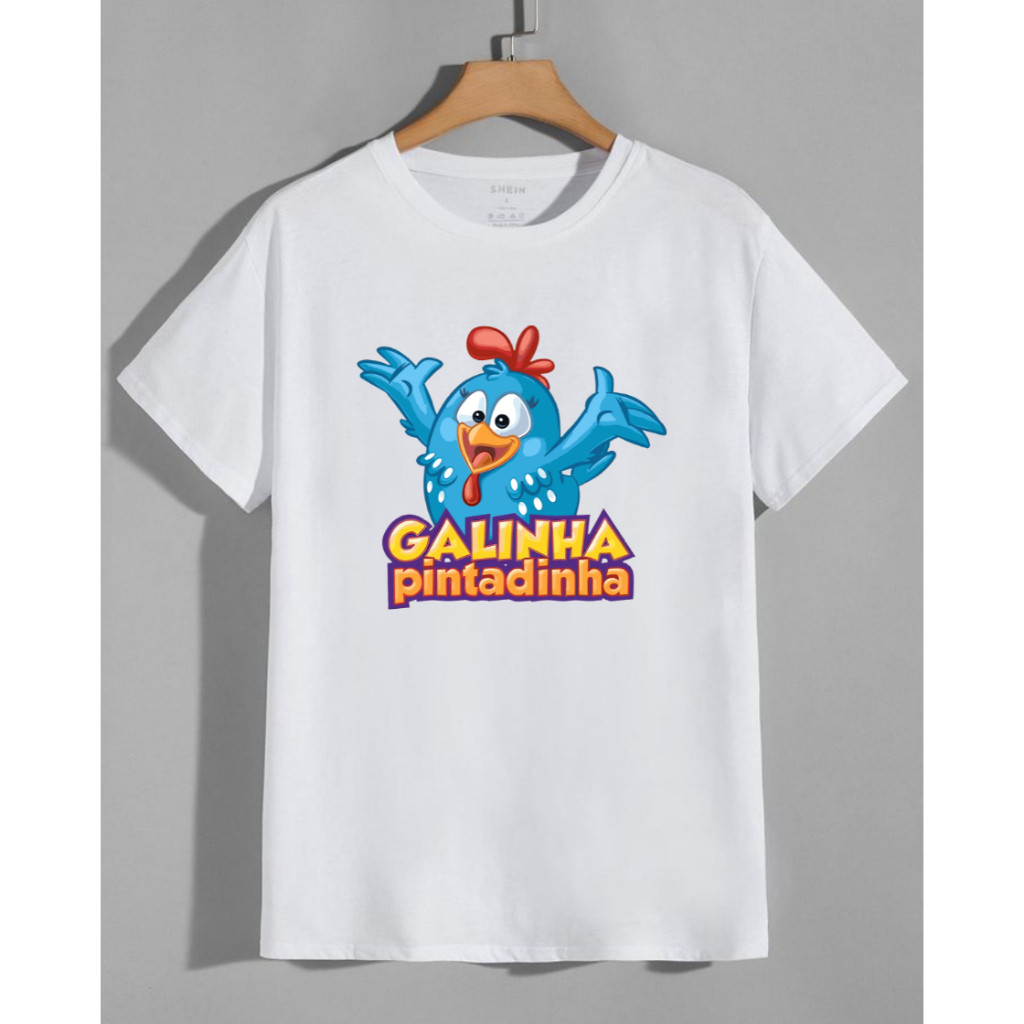 Camiseta Galinha Pintadinha Infantil do 04 ao 16 Desenho Animado Crianças Jogos Online Camisa algodão Unissex