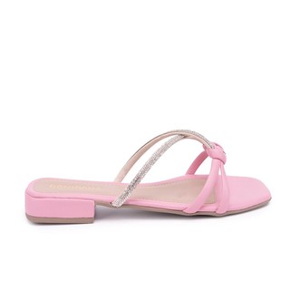 Sandália Feminina Domidona Rasteirinha Tiras Strass Brilhante Nó em Oferta na Shopee