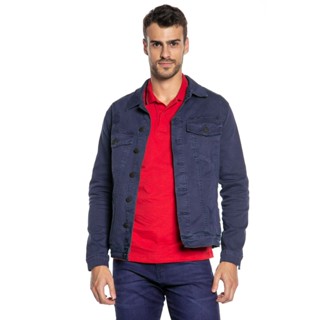 Jaqueta Masculina Sarja Puída Polo Wear Azul Escuro