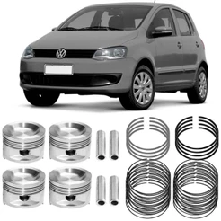 Kit Pistão Anel Std Volkswagen Fox 1.0 2005 a 2009 Flex Metal Leve