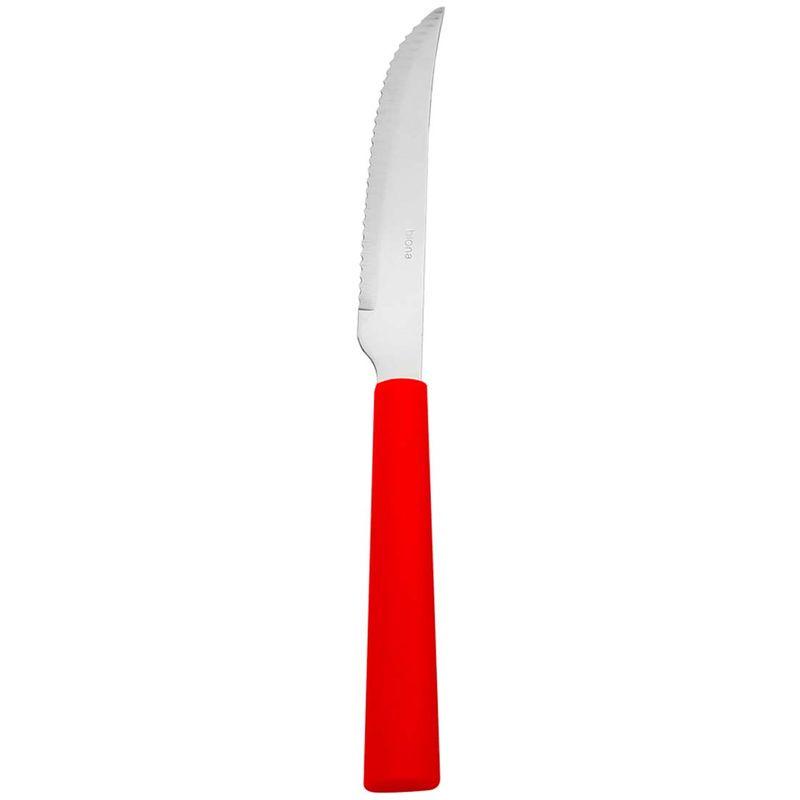 Jogo De 6 Facas De Carne Vermelho Intenso