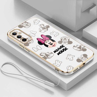 Samsung Galaxy A54 A34 A14 5G A14 LTE A24 A04s A13 5G Caixa De Desenho Animado Minnie Móvel Mouse Cute Straight Edge Capa Protetora Para Câmera Completa