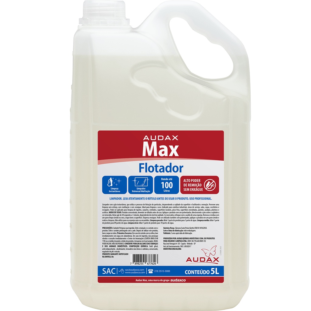 Limpador Flotador Audax Max - 5L em Oferta na Shopee