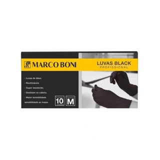 Luva Látex Marco Boni Black Profissional c/10un Tam. M em Oferta na Shopee
