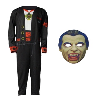 Fantasia Vampiro Infantil Macacão Longo Com Máscara em Oferta na Shopee