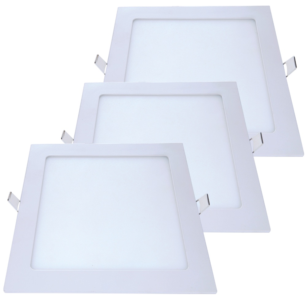 3 Painel Plafon Quadrado Embutir Luminária Gesso 18w 6500k Bivolt Avant - Home & Living