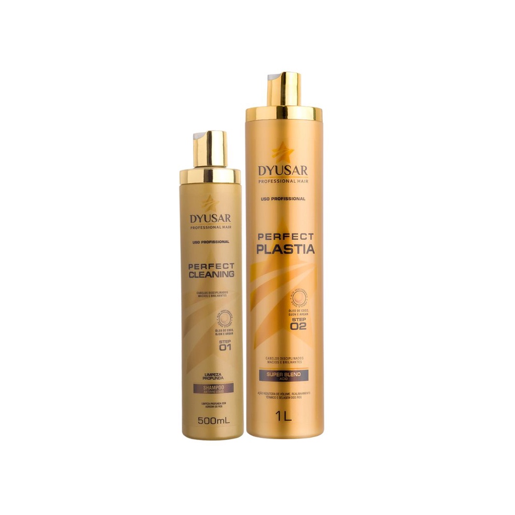 Kit Escova Progressiva Plastia de 1litro e Shampoo Anti Resíduo 500ml