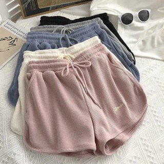 Novo Estilo Waffle Sports Shorts Versão Verão Coreana Loose Shorts