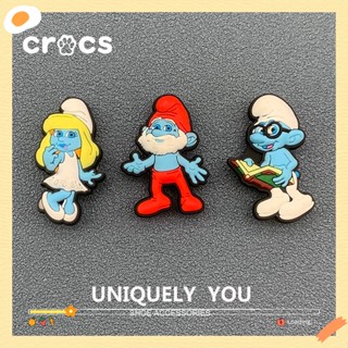 Crocs jibbitz Smurfs Series Shoe Buckle Cute Cartoon Flower Encantamentos Moda Chinelos Estilo Coreano Fivela Decorativa