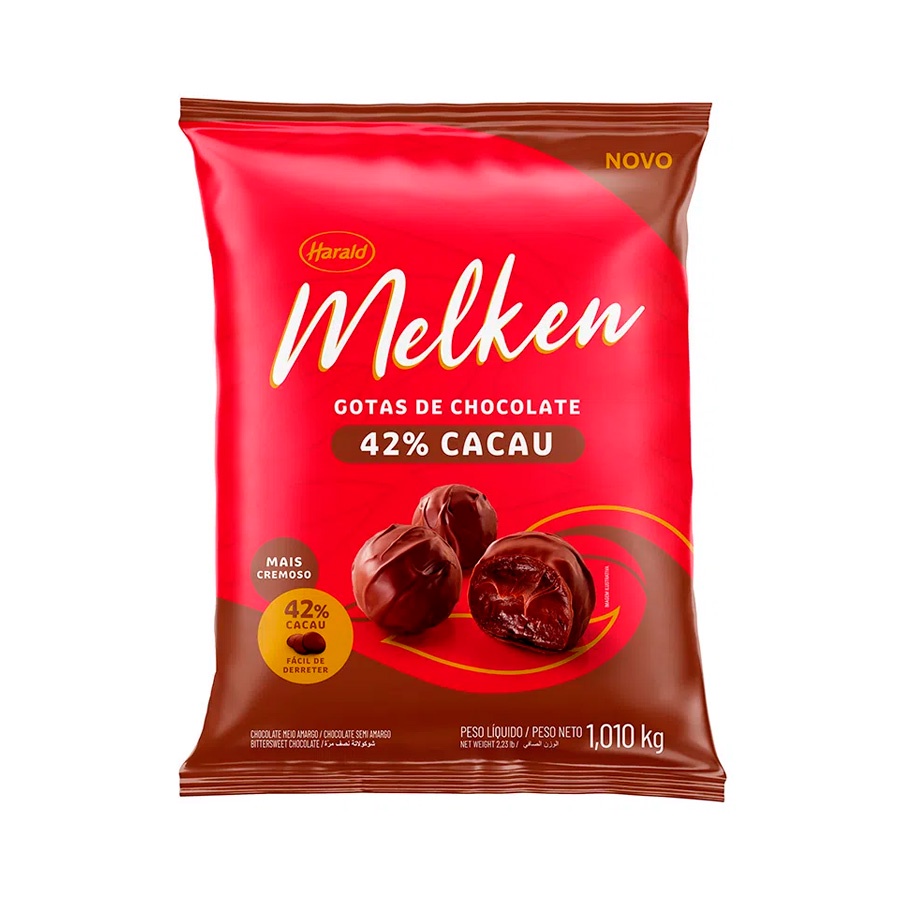 Chocolate em Gotas 42% Cacau - Melken 1,01kg - 1 unidade - Harald - Rizzo