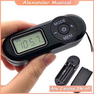 Rádio FM De Bolso Alex Pocket 64-108Mhz Receptor De Esportivo Portátil Com Visor Lcd 3.5mm Fone De Ouvido Cordão De Pescoço