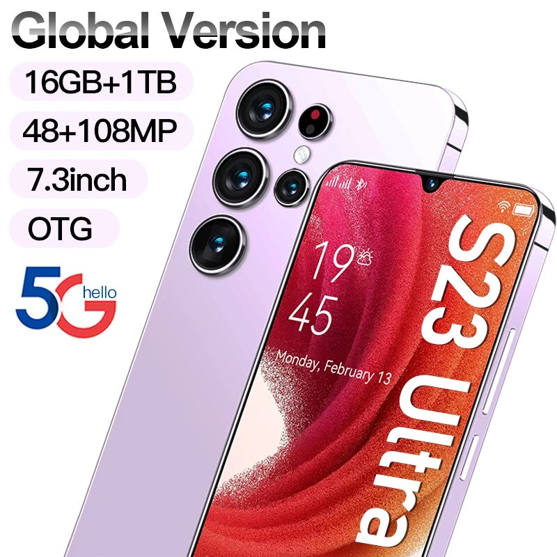 Telefone Celular s23 Ultra 5G Smartphone Android 4G Telefones Celulares Desbloqueados Tela Grande Original HD s23 smartphones global-GoodLuckGift