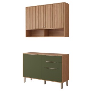 Armario Aereo com Balcão Divina 120cm com 4 Portas 2 Gavetas em Oferta na Shopee