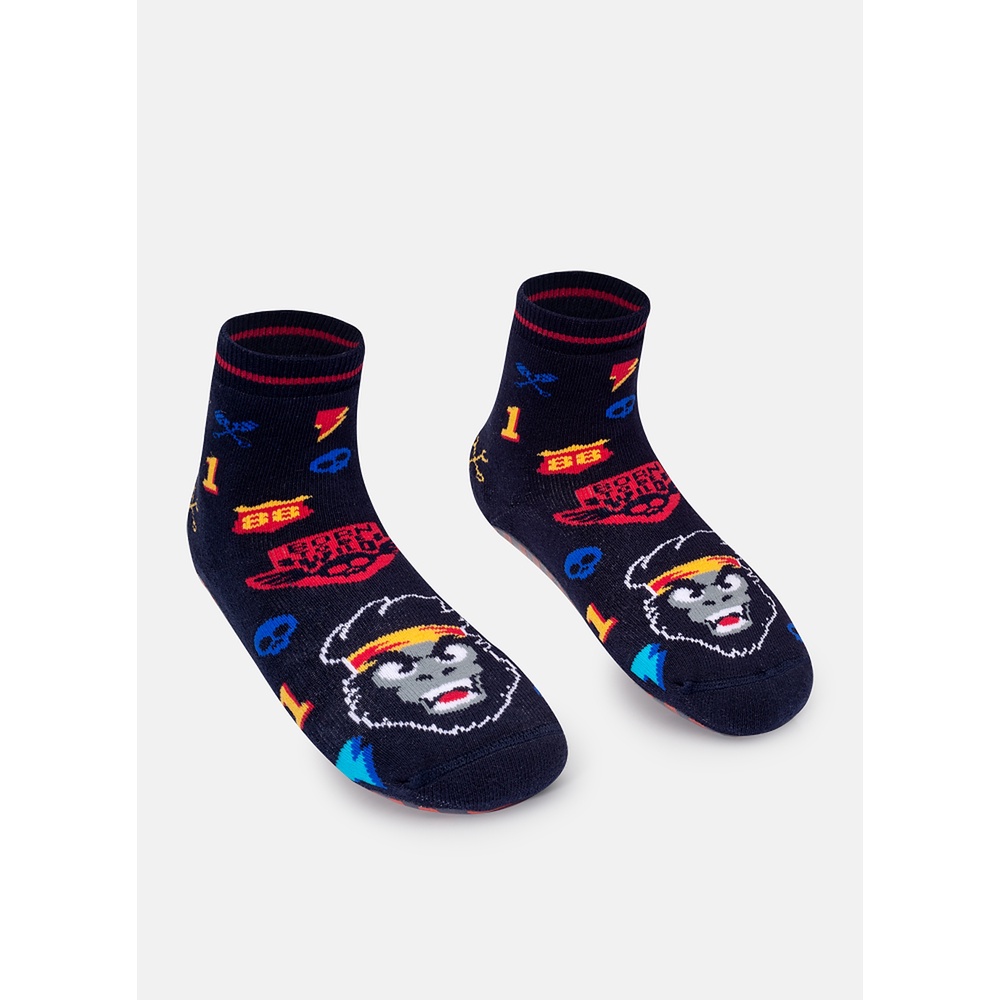 Meia Soquete Menino com Sola Emborrachada Gorila Rider - Puket em Oferta na Shopee