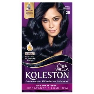 Tinta Coloração Creme Hidratante Preto Azulado 28 Koleston