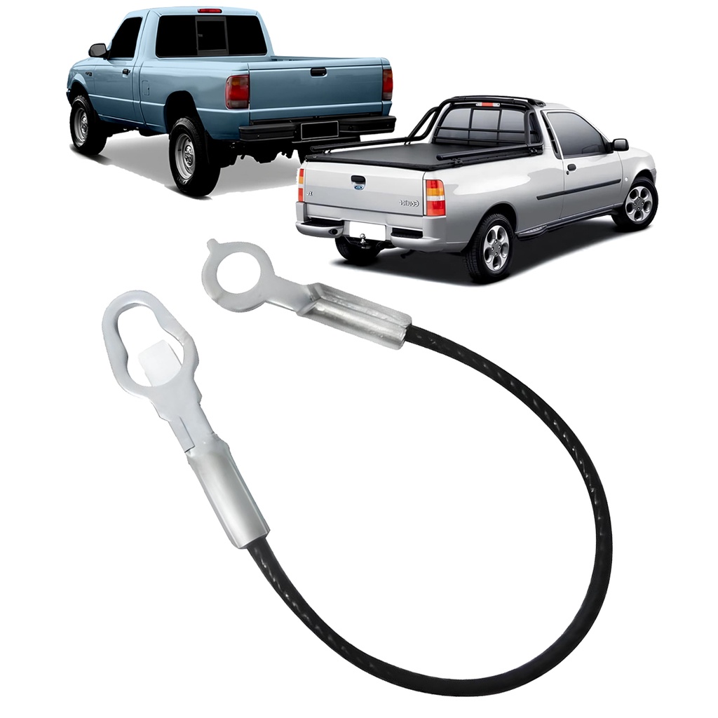 Cabo de Aço Tampa Traseira Caçamba Courier 1996 a 2013 Ranger 1995 a 2011