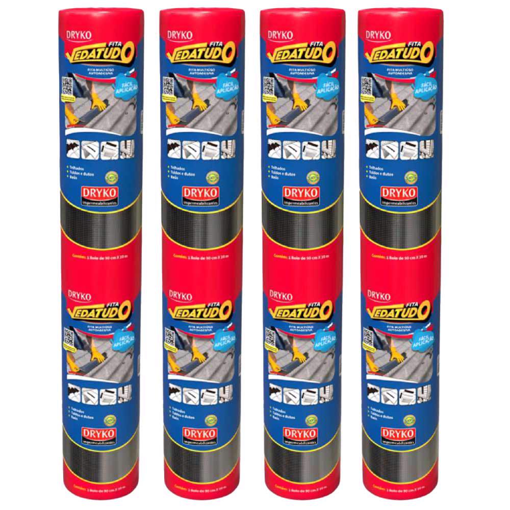 Fita Autoadesiva Asfáltica Vedatudo 90cm X 10m 4 Uni DRYKO - Home & Living