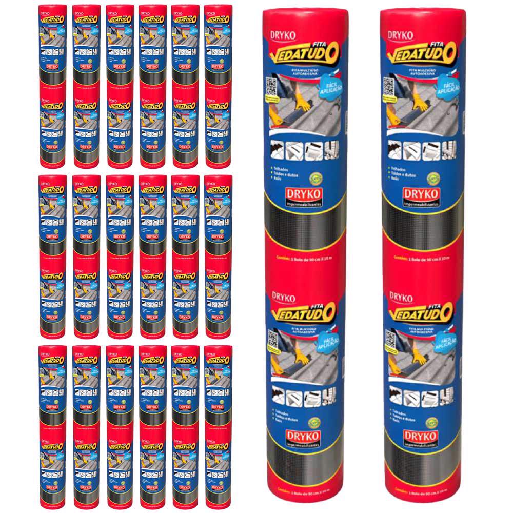Fita Autoadesiva Asfáltica Vedatudo 90cm X 10m 20 Uni DRYKO em Oferta na Shopee
