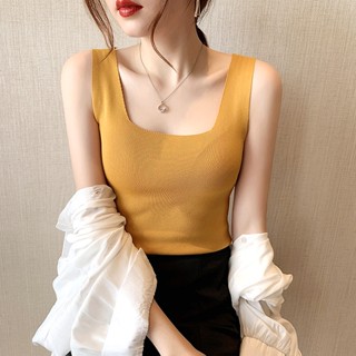 Colete Camisole Blusa Feminina de malha de seda gelada feminino Summer