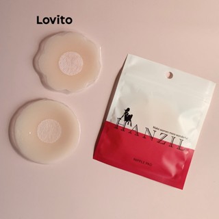 Lovito Adesivos De Mamilos Geométricos Lisos Casuais Para Mulheres LNA37100 (Formato Redondo/Formato De Flor)