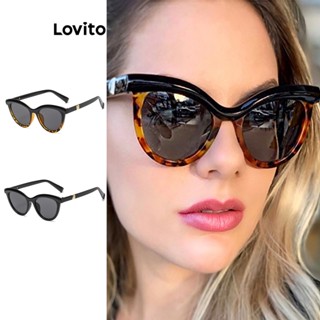 Lovito Casual Óculos de Sol Básicos para Mulheres LFA07012 (Multi-Cor/Preto)