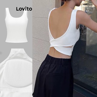 Lovito Elegante Lisa Camiseta Regata Feminina Básica Entrecruzada L65ED047 (Rosa-Choque/Branca/Vermelha/Verde/Preta)