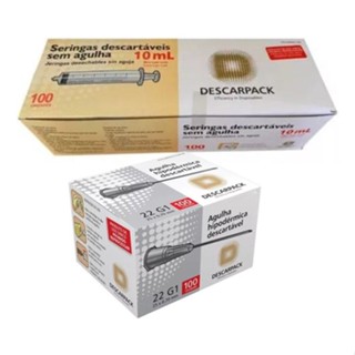 Kit 100 Seringa 10ml + 100 Agulhas Descartáveis HiPodérmicas