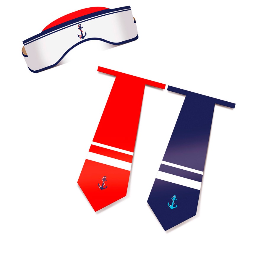 Kit Acessorios de Marinheiro - Navy - 8 unidades - Cromus - Rizzo - Home & Living