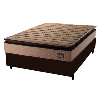 Cama Box Casal Colchão Espuma D33 Pillow Top Van Gogh 138x188x67cm Marrom Hellen - Suporta até 120kg em Oferta na Shopee